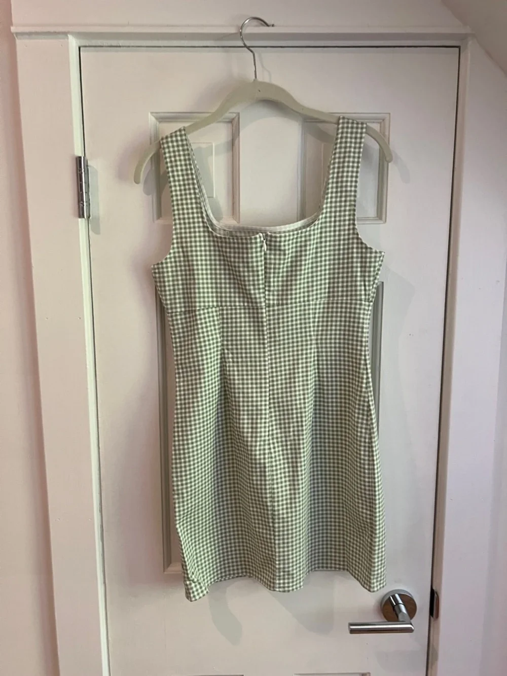 Lulu's Green and White Gingham Mini Dress - Picture 3 of 5